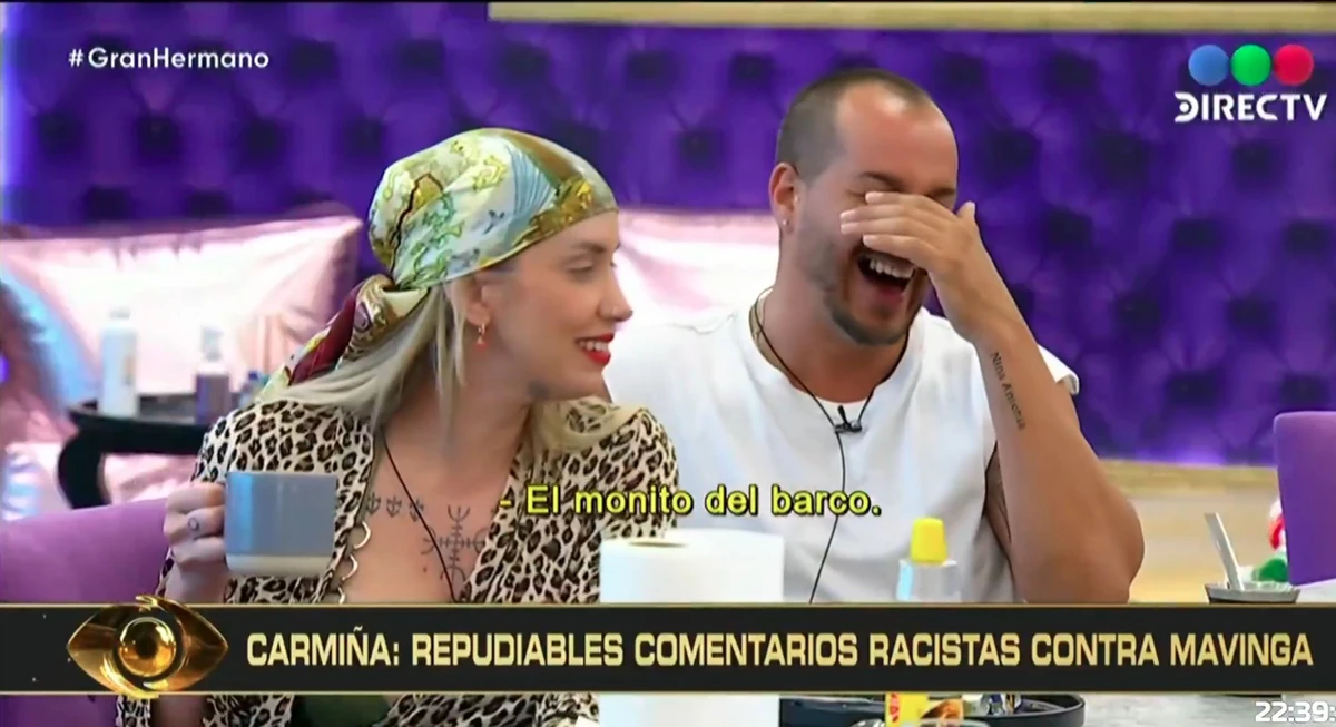 Carmiña Masi foi expulsa após falas racistas contra Jenny Mavinga por Reprodução