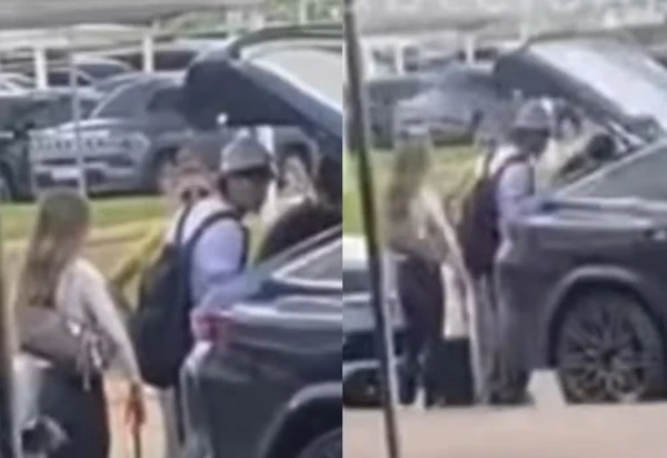 Melody e Ulisses DJ no aeroporto de Goiânia 