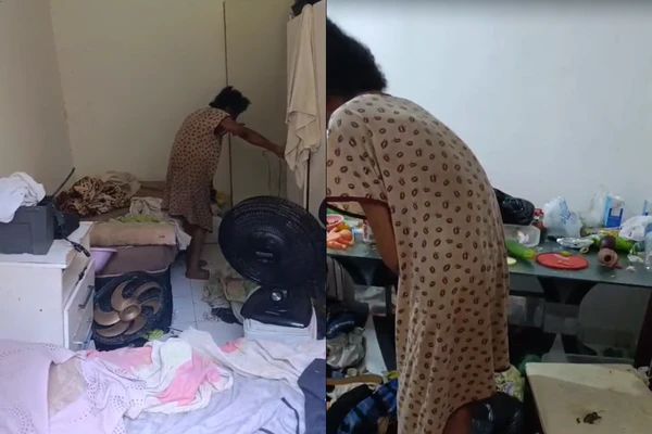 Idosa foi encontrada por vizinhos em condições insalubres