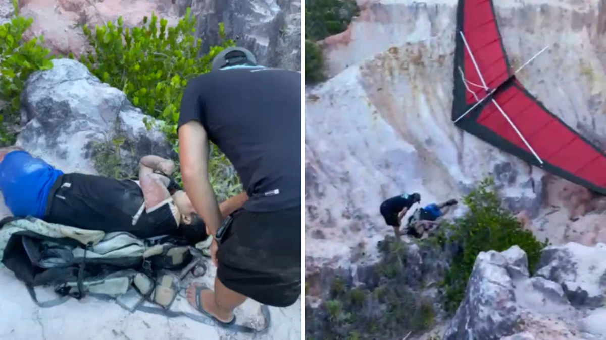 Resgate foi feito em área de difícil acesso