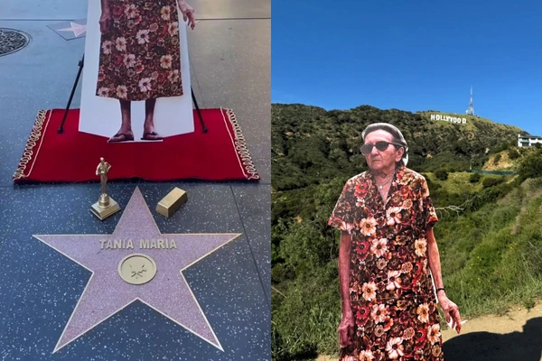 Totem da atriz Tânia Maria em pontos turísticos de Hollywood