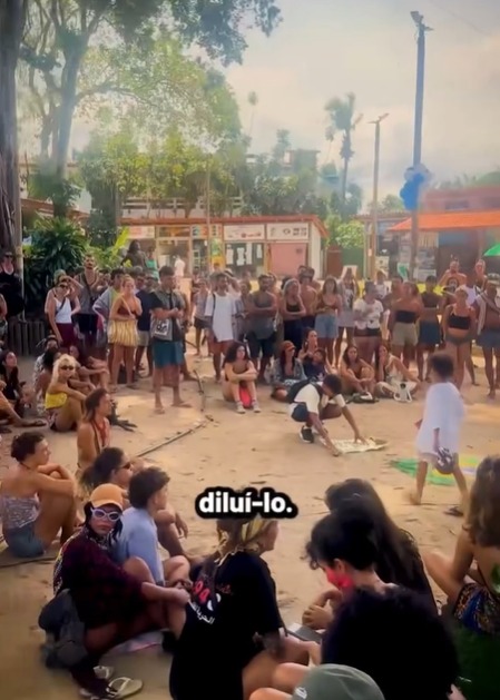 Confusão em manifestação contra israelenses em Itacaré por Reprodução/Plantão de Notícias Itacaré