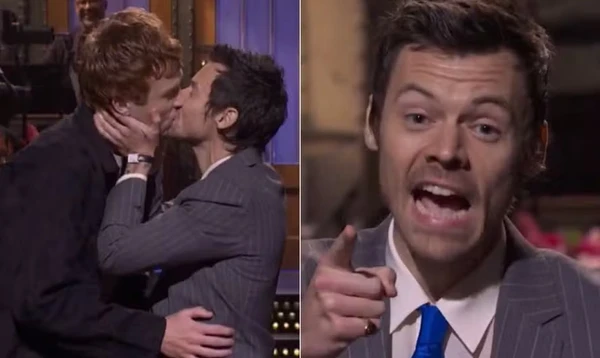 Harry Styles beijou Ben Marshall no programa 'Saturday Night Live'