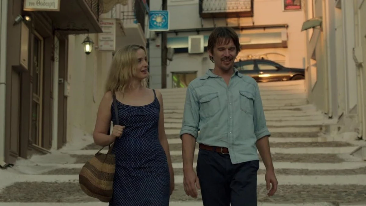 Ethan Hawke e Julie Delpy na trilogia 'Antes da Meia Noite' por Divulgação 