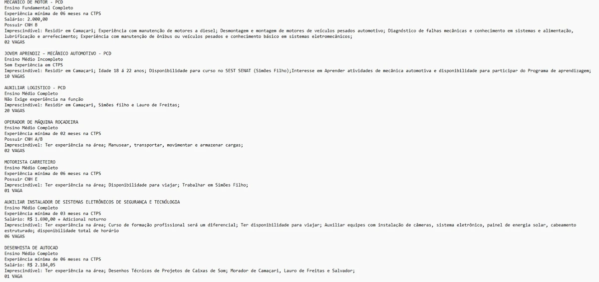 Vagas do SineBahia - Salvador e RMS (16/03) por Reprodução