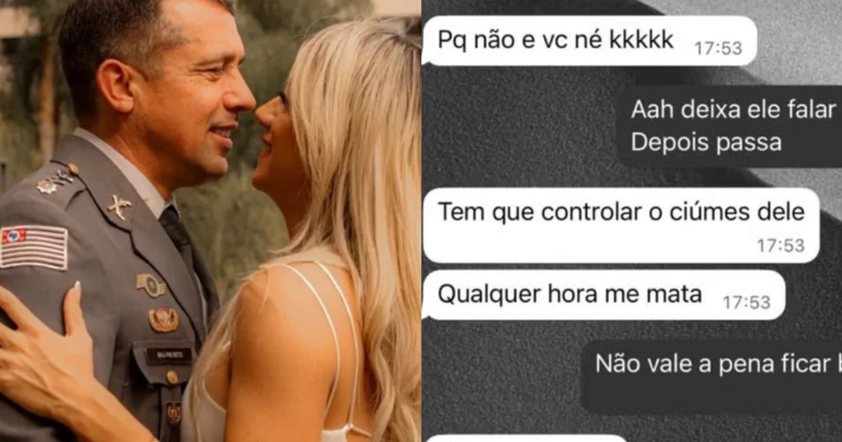 Imagem - 'Qualquer hora me mata': esposa relatou ciúme possessivo de tenente-coronel em mensagem para amiga