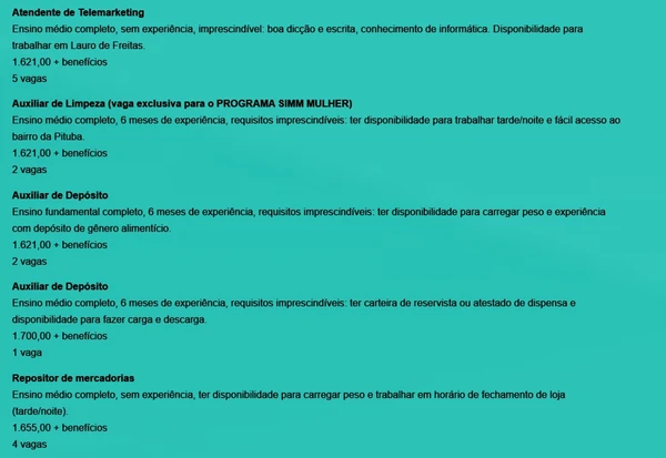 Veja vagas por Reprodução