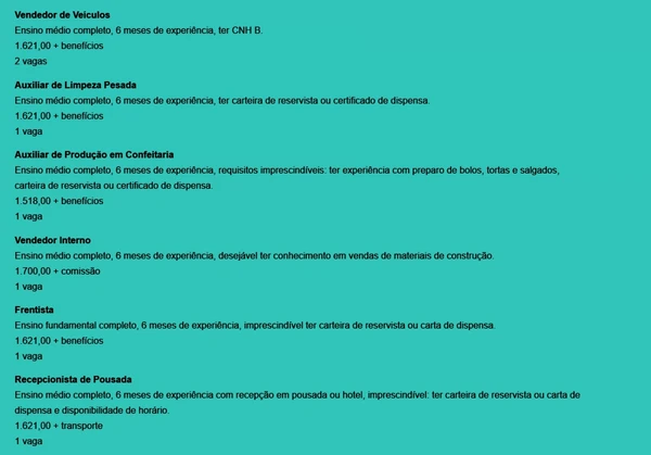 Veja vagas por Reprodução