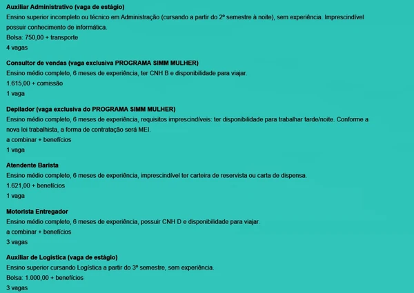 Veja vagas por Reprodução