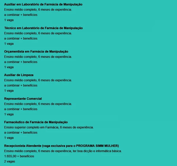 Veja vagas por Reprodução