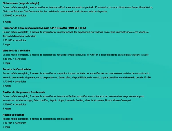 Veja vagas por Reprodução