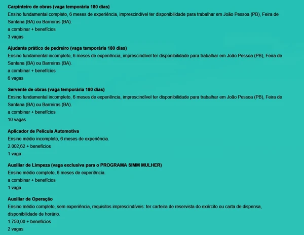 Veja vagas por Reprodução