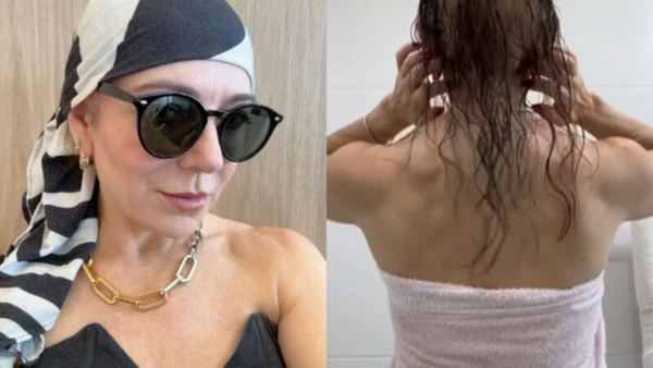 Mãe de Lucas Lucco mostra cabelo após diagnóstico de alopecia por Reprodução/Redes Sociais 