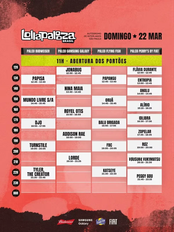 Lollapalooza 2026 de domingo por Divulgação 