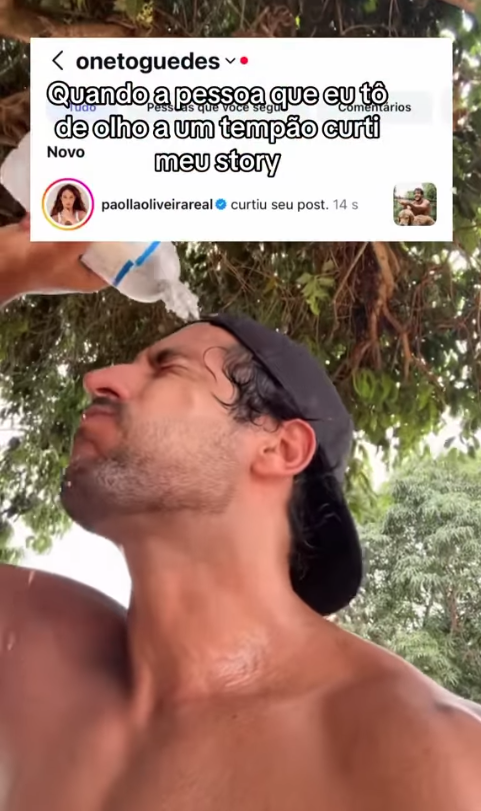 Neto repostou curtida de Paolla Oliveira em vídeo
