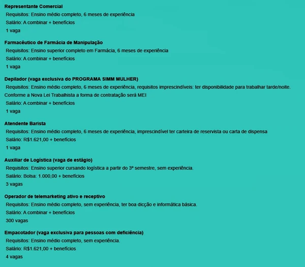 Veja vagas por Reprodução