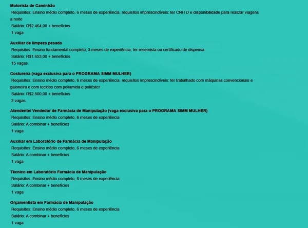 Veja vagas por Reprodução