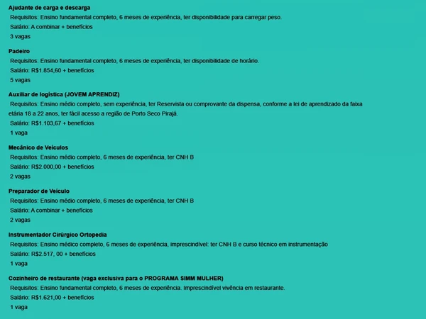 Veja vagas por Reprodução