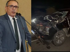 Imagem - Deputado estadual sofre grave acidente e tem carro destruído após colidir com animal em estrada da Bahia