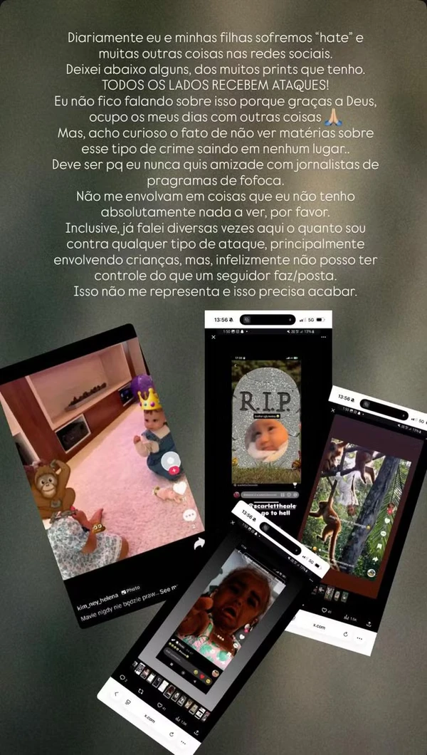 Bruna Biancardi se manifesta após ataques a Amanda Kimberlly e Helena por Reprodução/Instagram