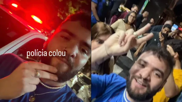 Humorista Tiago Santineli é levado para delegacia após show em BH por Reprodução/Redes Sociais  