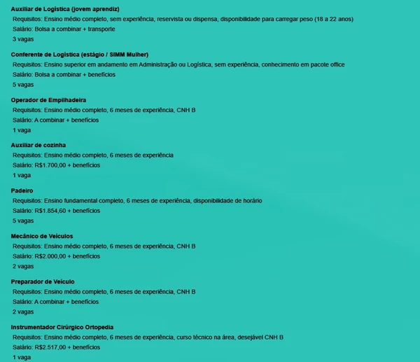 Veja vagas por Reprodução