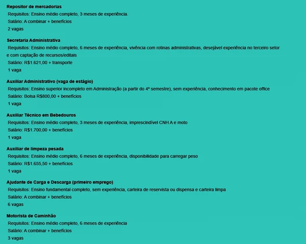 Veja vagas por Reprodução