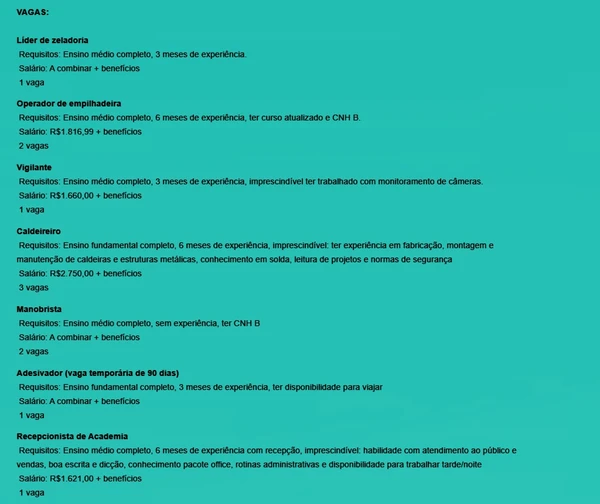 Veja vagas por Reprodução