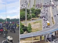 Imagem - Manifestação contra preço dos combustíveis provoca engarrafamento nas avenidas ACM e Paralela