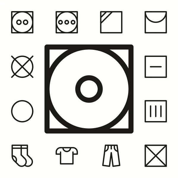 Símbolo do quadrado na lavagem de roupa por Shutterstock