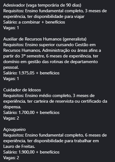 Veja vagas por Reprodução