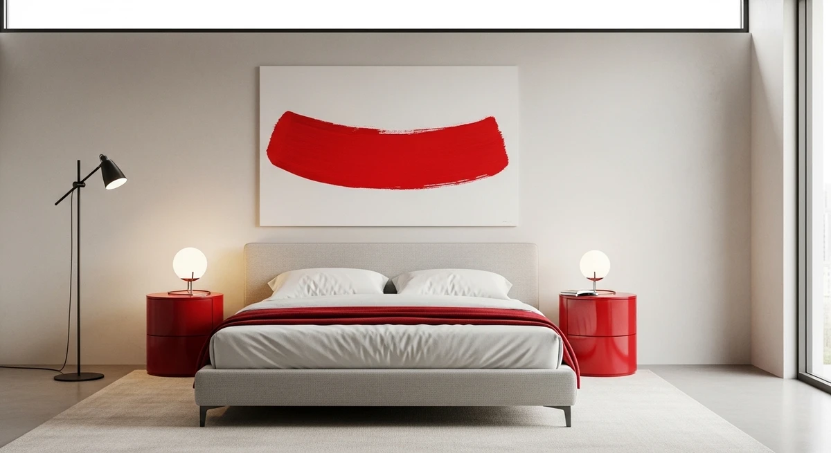 Decoração que é a cara de Áries: quarto com design minimalista e impactante por Imagem gerada por IA