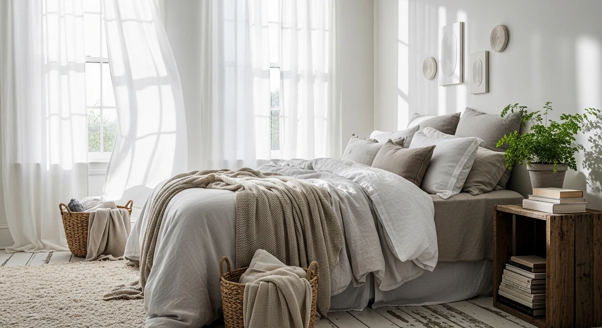 Decoração que é a cara de Sagitário: quarto leve com decoração descomplicada por Imagem gerada por IA