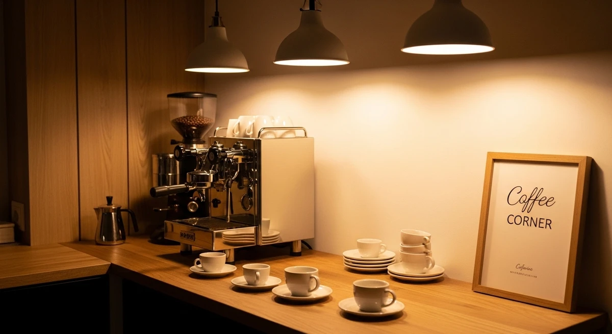 Decoração que é a cara de Touro: cantinho de café charmoso por Imagem gerada por IA