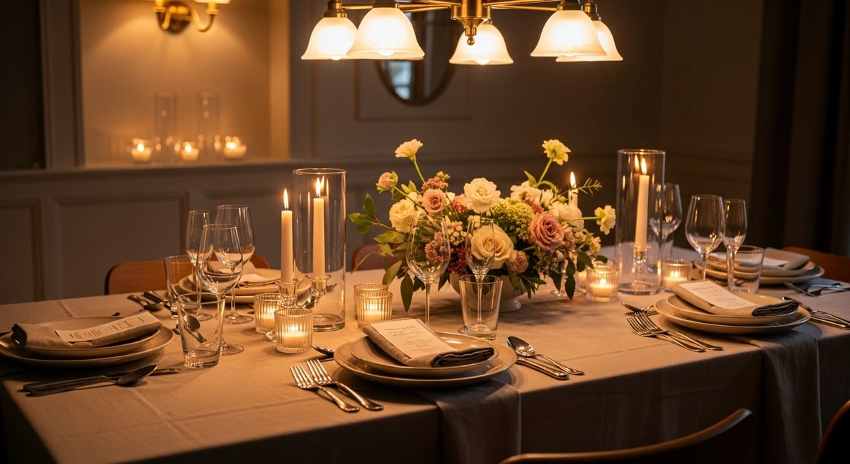 Decoração que é a cara de Touro: mesa de jantar elegante e convidativa por Imagem gerada por IA