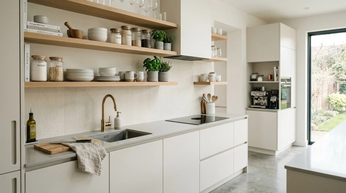 Decoração que é a cara de Virgem: cozinha moderna impecavelmente organizada por Imagem gerada por IA