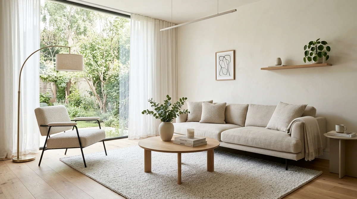 Decoração que é a cara de Virgem: sala com decoração simples e elegante por Imagem gerada por IA