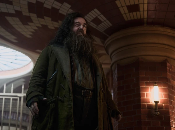 Nick Frost como Hagrid por Divulgação/HBO/Aidan Monaghan