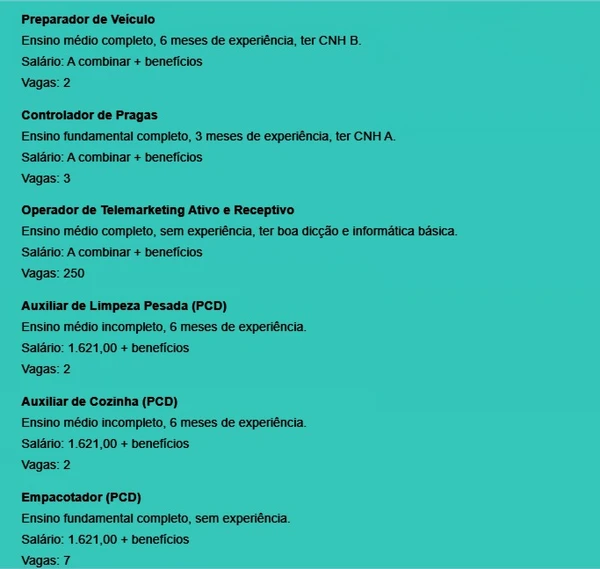 Veja vagas por Reprodução