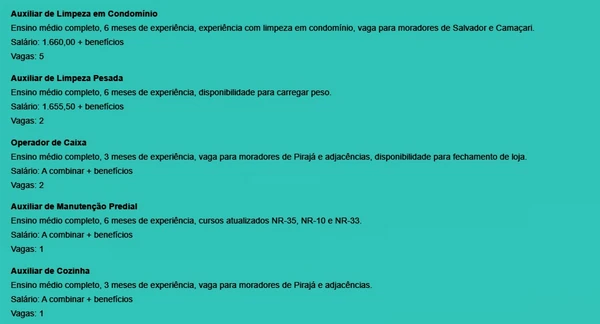 Veja vagas por Reprodução