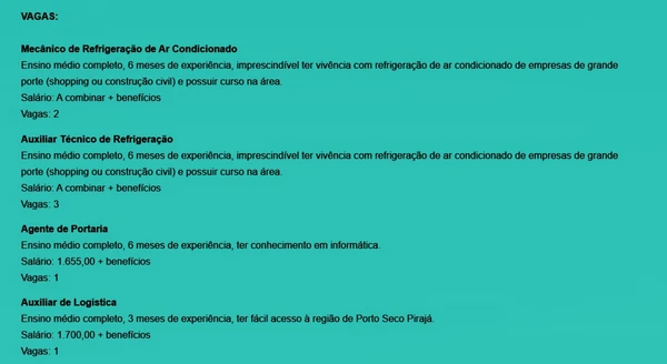 Veja vagas por Reprodução