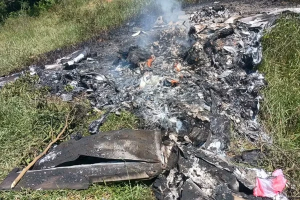 Avião caiu em Rio Claro (RJ)
