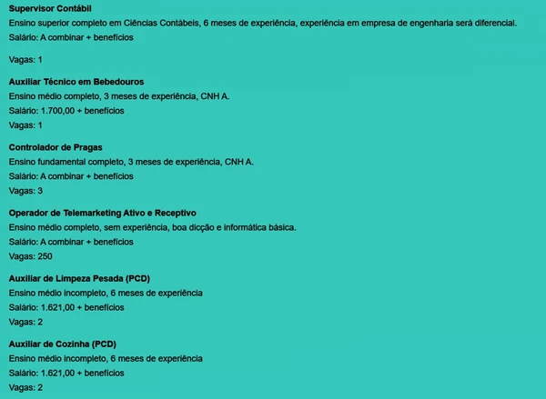 Veja vagas disponíveis por Reprodução