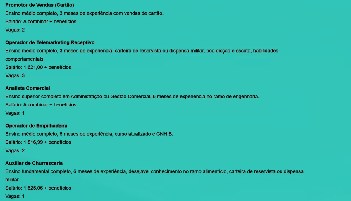 Veja vagas disponíveis por Reprodução