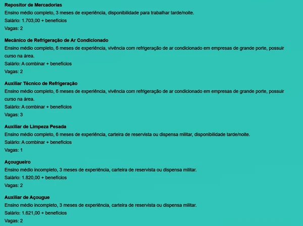 Veja vagas disponíveis por Reprodução