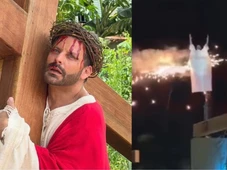 Imagem - Henri Castelli tem figurino incendiado durante “Paixão de Cristo” e assusta público