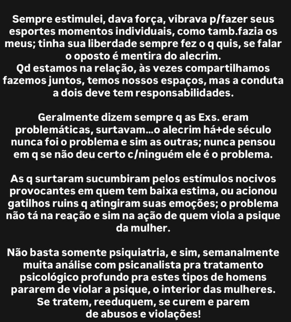 Desabafo de Quitéria Chagas sobre término com empresário por Reprodução/Instagram