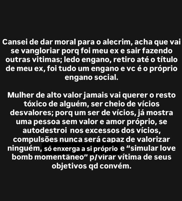 Desabafo de Quitéria Chagas sobre término com empresário por Reprodução/Instagram