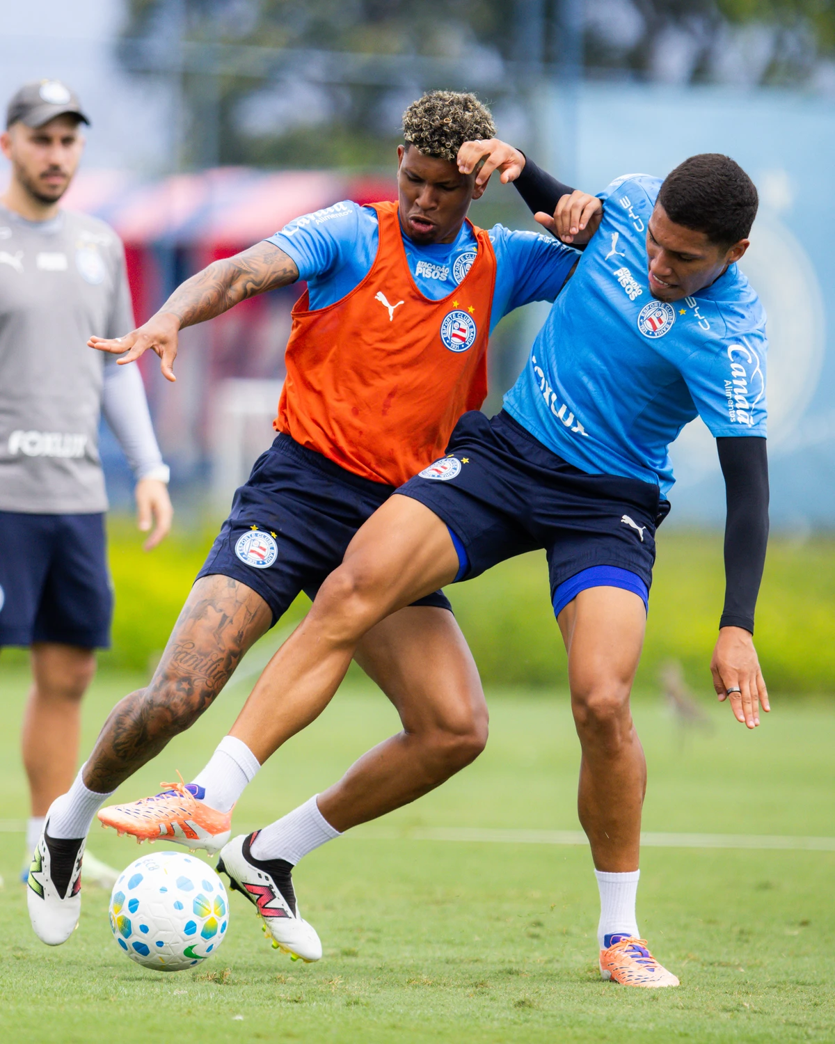 Elenco do Bahia treinando em preparação para encarar o Atlhetico-PR por Letícia Martins/ECB