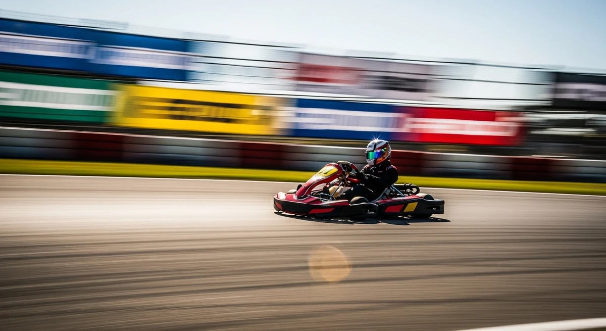 O date perfeito para Áries: pista de kart com clima competitivo por Imagem gerada por IA